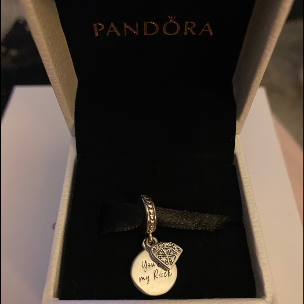Authentic Pandora #7981O2CZ My rock dangle charm